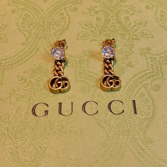 Auth GUCCI GG DROP EARRINGS - & Dust bag - Picture 1 of 4